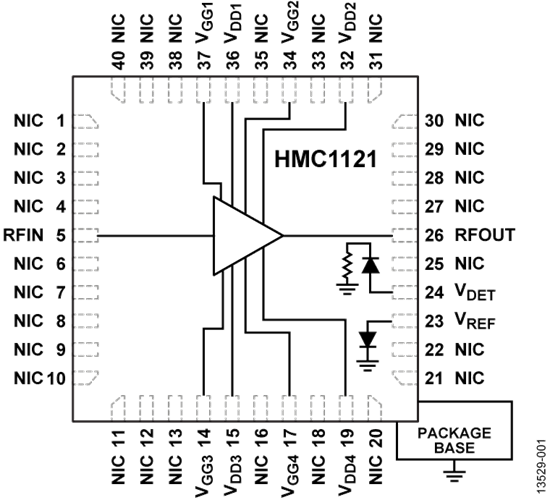HMC1121LP6GE/HMC1121LP6GETR溫度補償片4 W功率放大器  ADI現貨